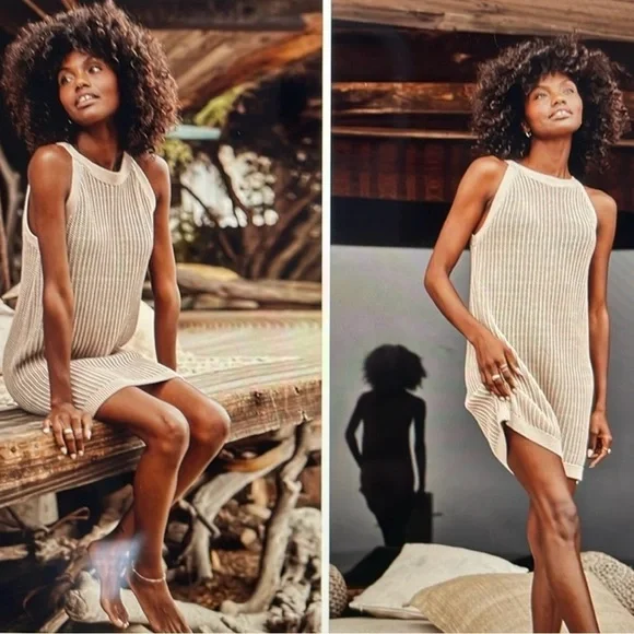 Summersalt Crochet High Neck Dress/Swim Cover Up, Open Knit NEW W TAGS, 2XL - Picture 2 of 14